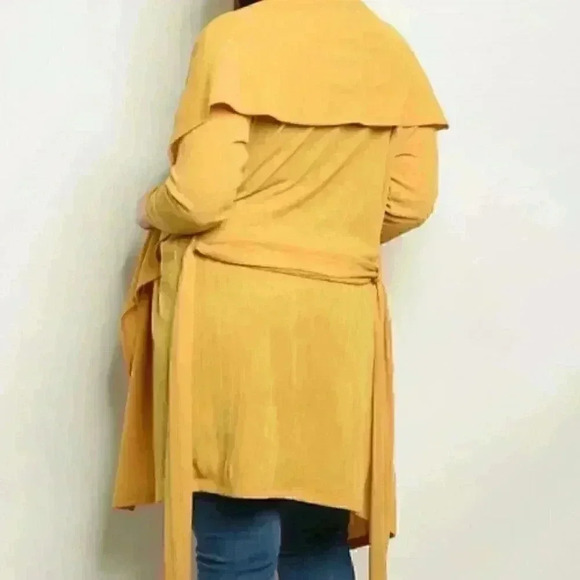 MUSTARD PLUS SIZE DUSTER - Picture 2 of 2